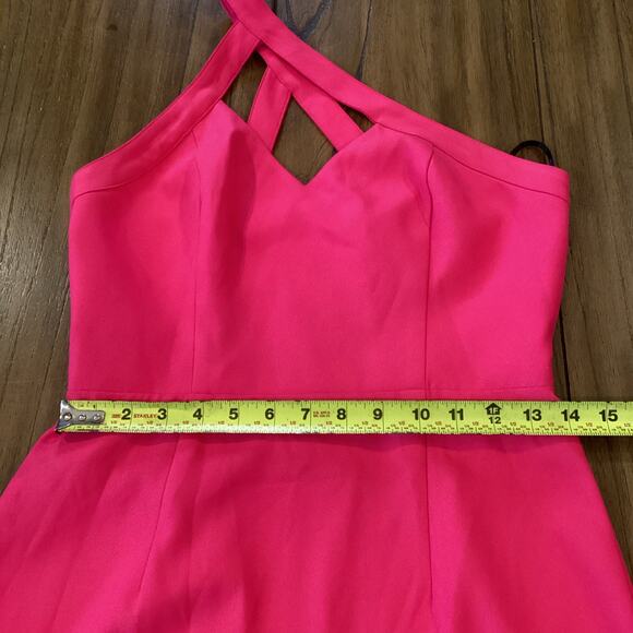 NBD X THE NAVEN TWINS Hot Pink Mini Dress One Shoulder Barbie Core Size M - Picture 3 of 8